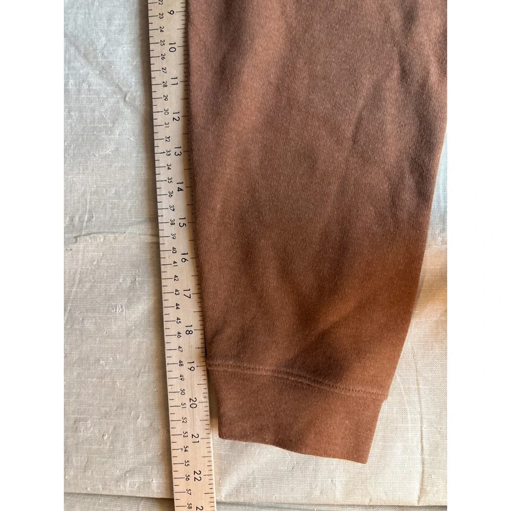 Orvis Mock Neck Shirt Mens XXL Brown Excellent Heathered Cotton Blend LS